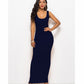 Elegant High Stretch Tank Robe Spring Summer Thin Long Dress  O-neck Sleeveless