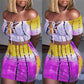 Summer Party Club Off-Shoulder Crop Top and Bodycon Crop Top and Mini Skirt Set