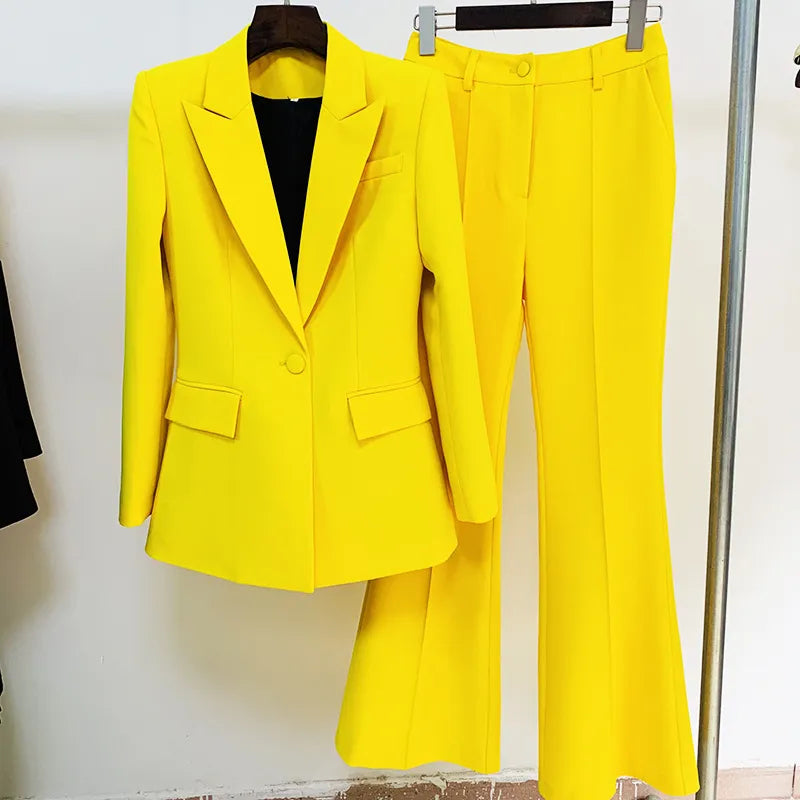 Blazer Pantsuits Two Piece Set