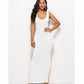 Elegant High Stretch Tank Robe Spring Summer Thin Long Dress  O-neck Sleeveless