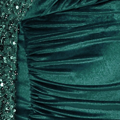 Sequined Velvet Elegance - One Shoulder Draped Gown