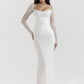 Elegant Sheer Long Sleeve Sexy Maxi Dress