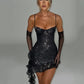 Elegant Strapless Ruffle Sexy Mini Dress
