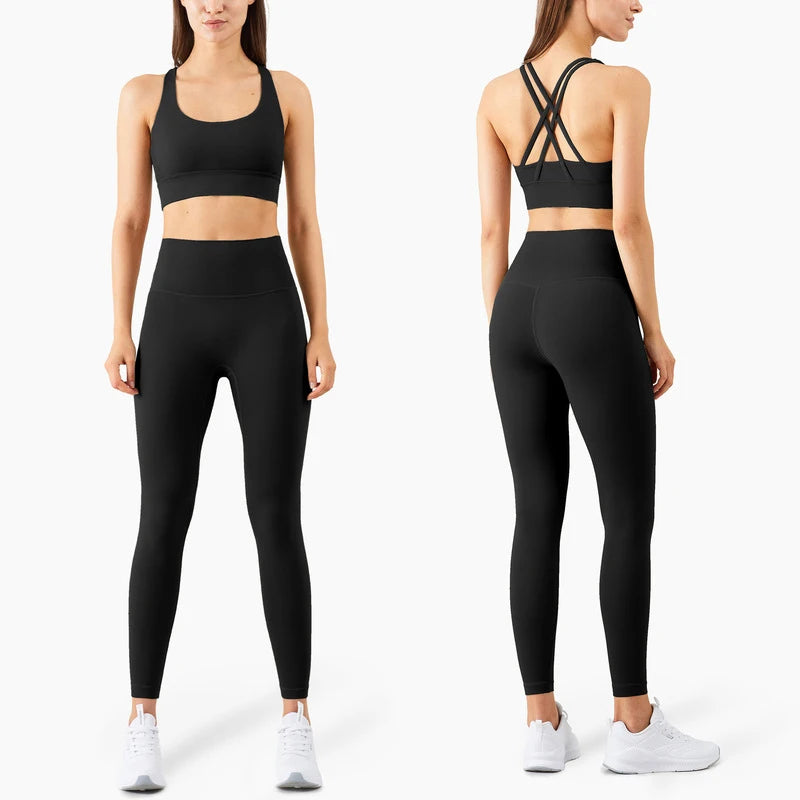 Yoga Set Leggings And Tops Fitness Sports Suits Gym Clothing