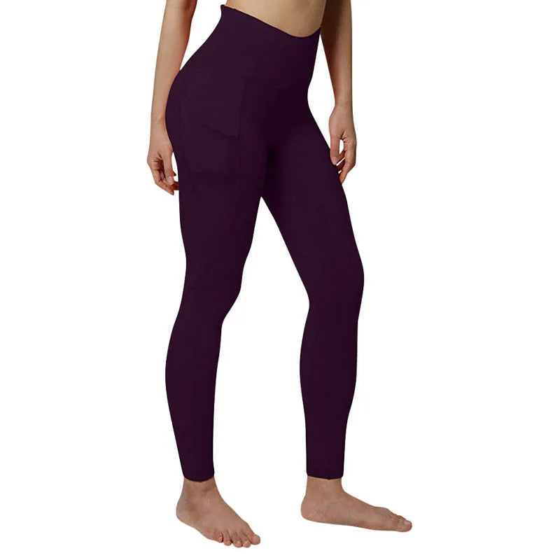 Solid Color Pants Yoga High Waist