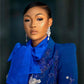 Luxury Blue Women Suit Set Blazer+Pants 2 Pieces