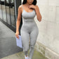 Solid Bodycon Strap Jumpsuit