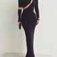 Turtleneck Long Sleeve Bodycon Maxi Dress