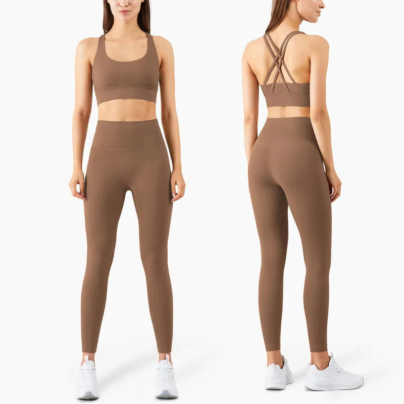 Yoga Set Leggings And Tops Fitness Sports Suits Gym Clothing