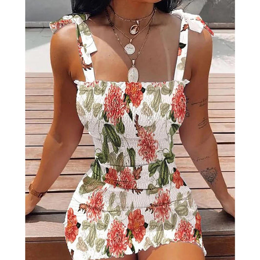 Floral Tight Camisole Dress