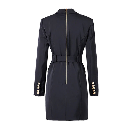 Office Blazer Dress with Belt