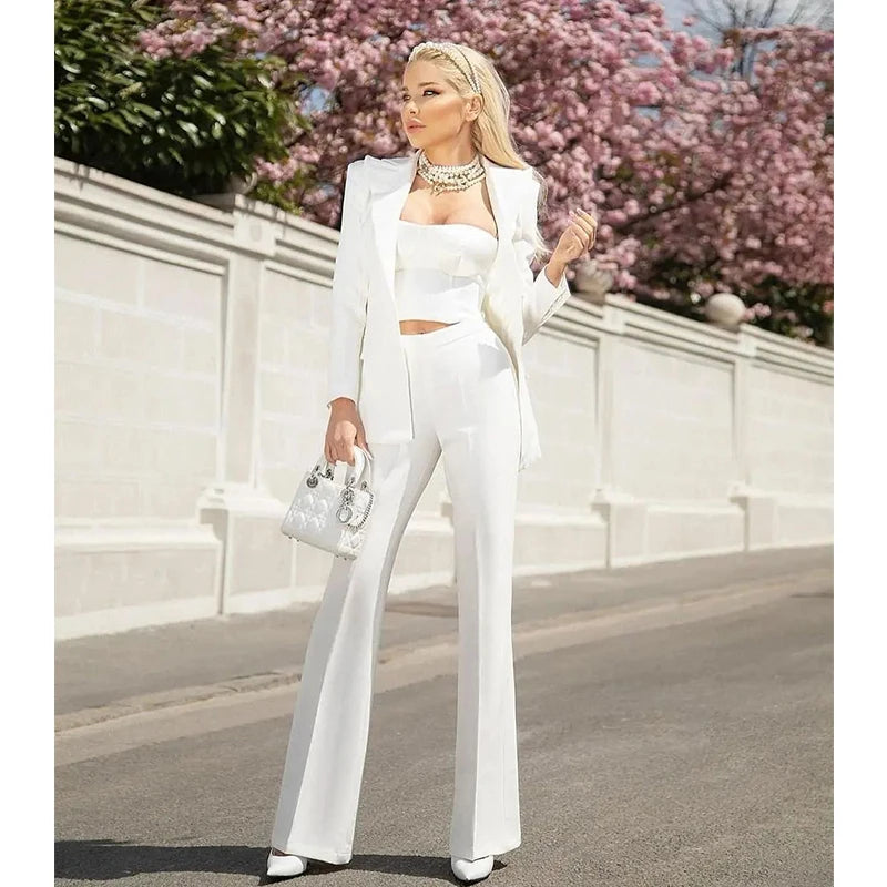 Blazer Pantsuits Two Piece Set