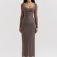 Elegant Sheer Long Sleeve Sexy Maxi Dress