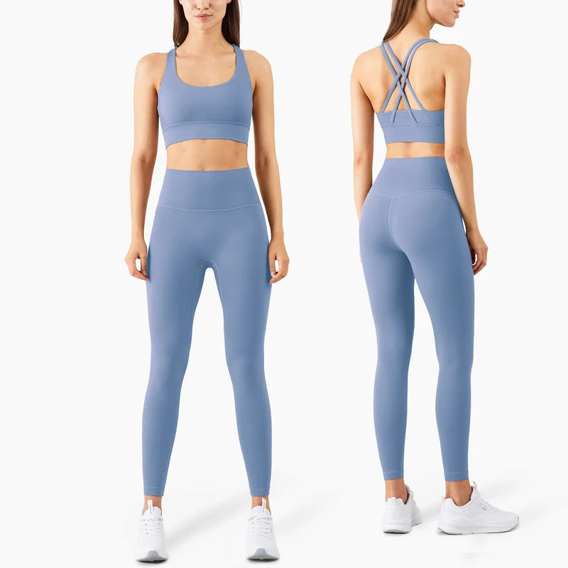 Yoga Set Leggings And Tops Fitness Sports Suits Gym Clothing