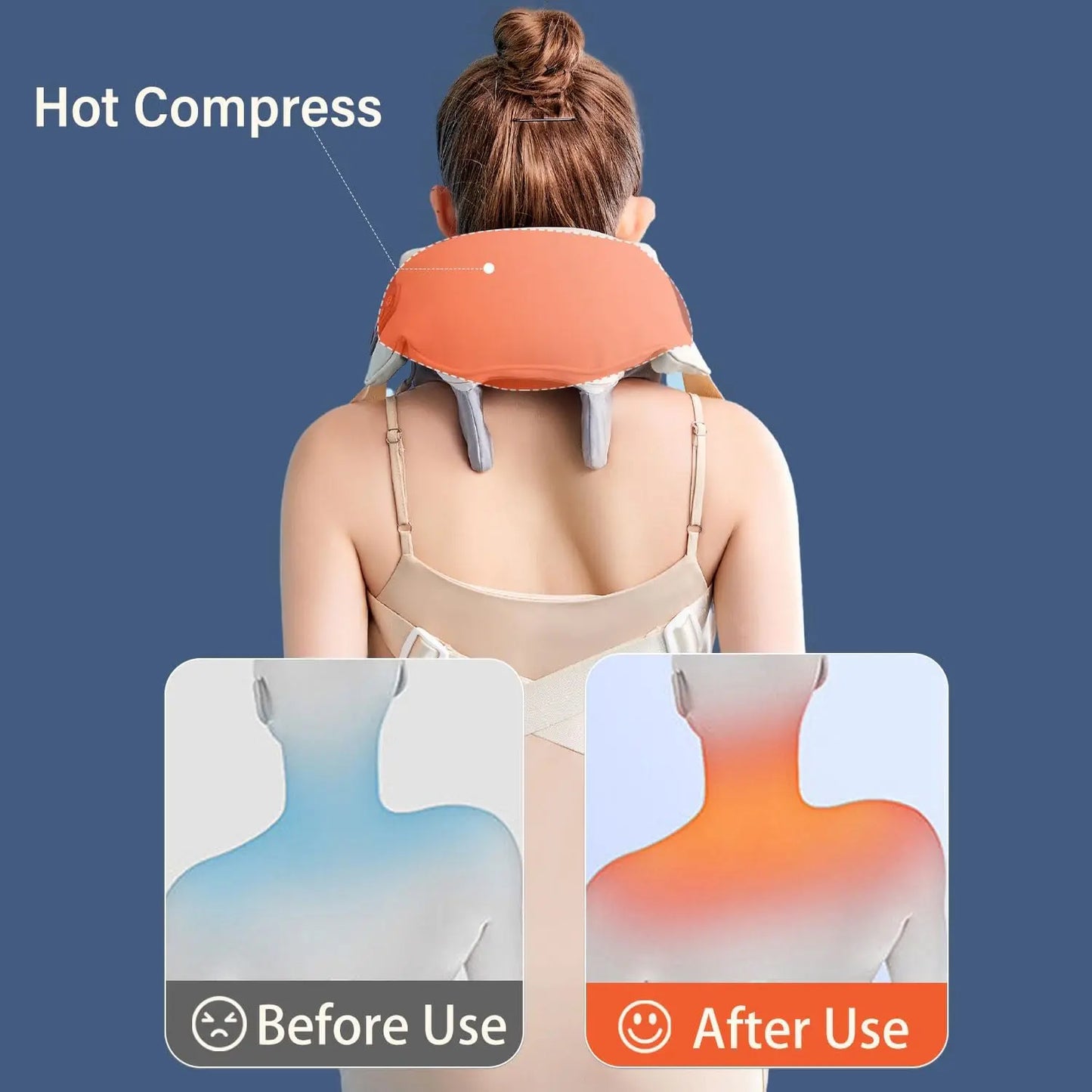 Neck Shoulder Massager Deep Tissue Shiatsu Back Massagers with Heat for Pain Relief