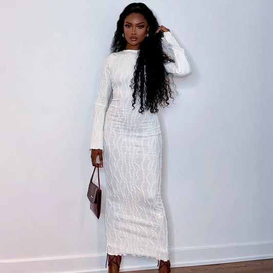 White Elegant Knitted Dress