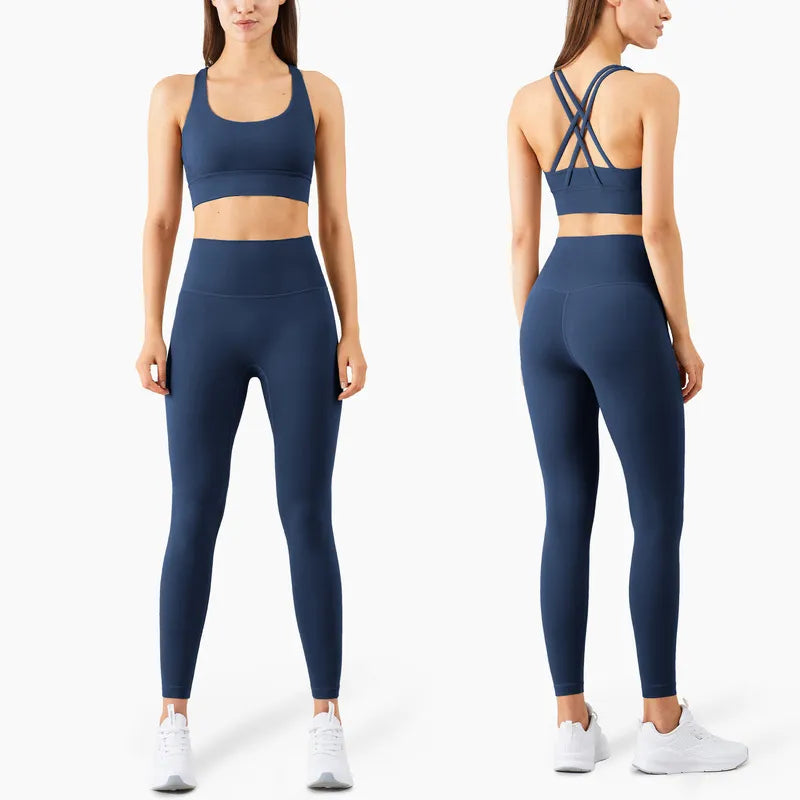 Yoga Set Leggings And Tops Fitness Sports Suits Gym Clothing