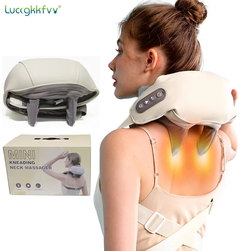 Neck Shoulder Massager Deep Tissue Shiatsu Back Massagers with Heat for Pain Relief