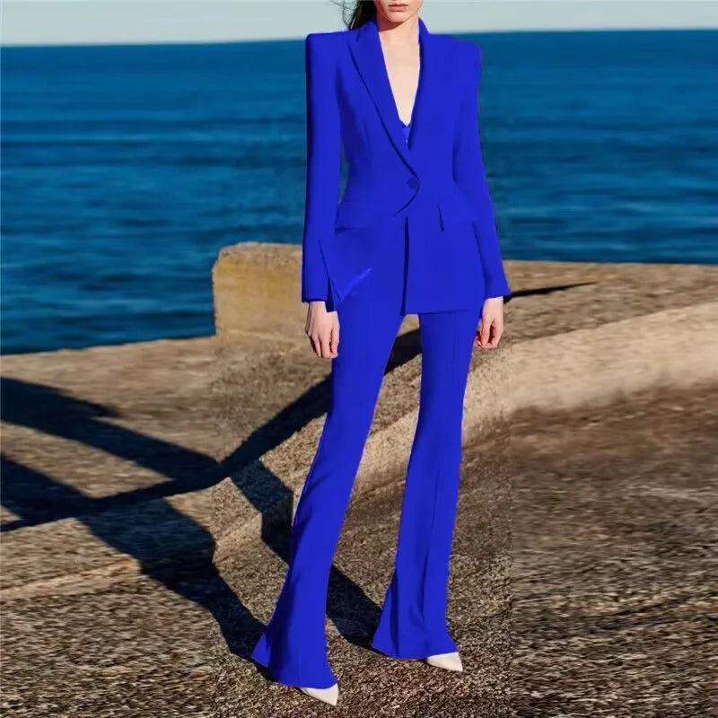 Blazer Pantsuits Two Piece Set