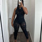 Summer Women Jumpsuit Sexy Hollow Out Half Backless