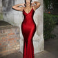 Shiny Spaghetti Strap Maxi Dress