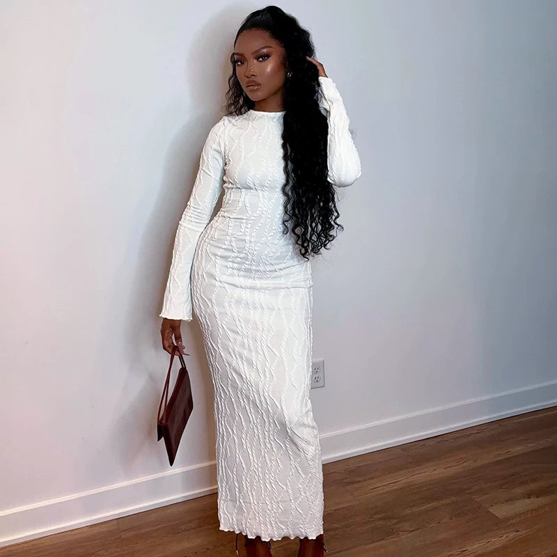 White Elegant Knitted Dress