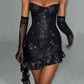 Elegant Strapless Ruffle Sexy Mini Dress