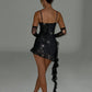Elegant Strapless Ruffle Sexy Mini Dress