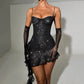 Elegant Strapless Ruffle Sexy Mini Dress