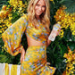 Slanted Shoulder Floral Irregular Ruffle Dress
