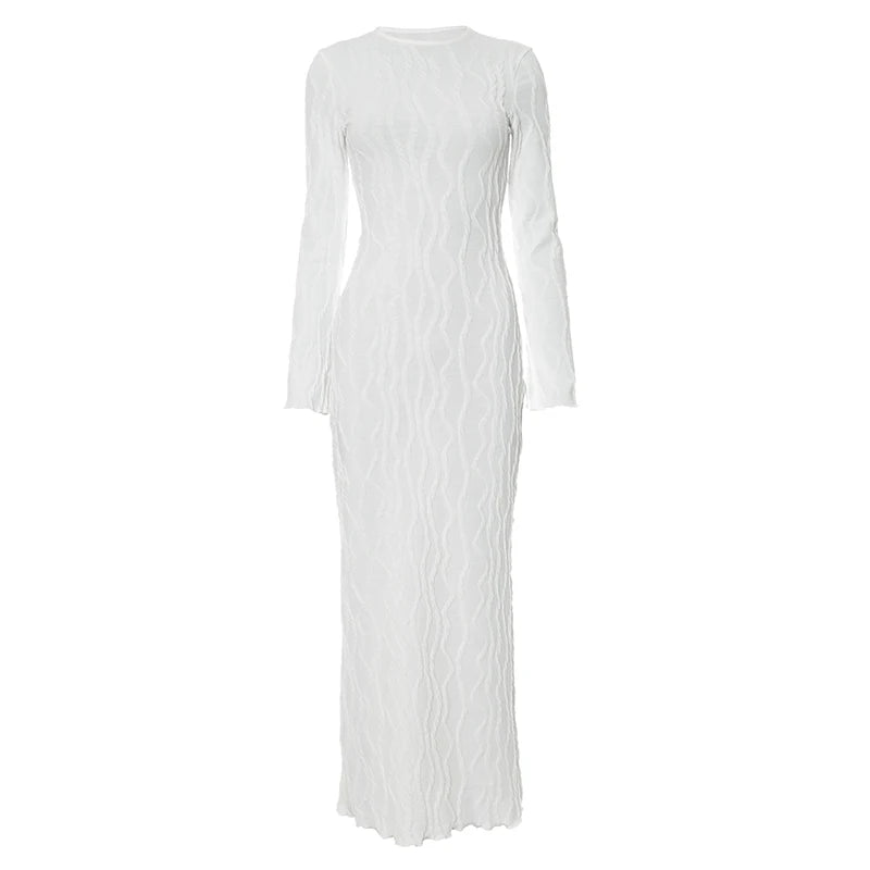 White Elegant Knitted Dress