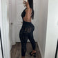 Summer Women Jumpsuit Sexy Hollow Out Half Backless