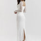 Elegant Sheer Long Sleeve Sexy Maxi Dress