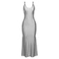 Shiny Spaghetti Strap Maxi Dress