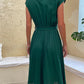 Sun-Kissed Elegance - Pleated O-Neck Midi Tunic
