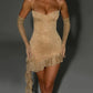 Elegant Strapless Ruffle Sexy Mini Dress