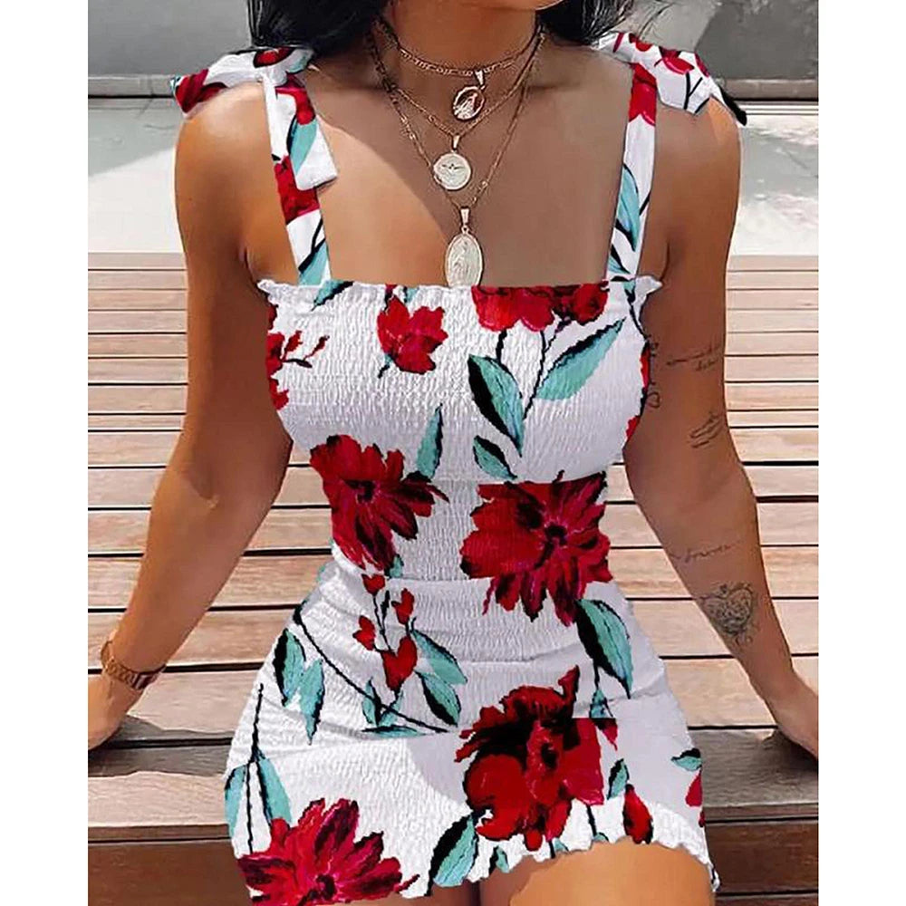 Floral Tight Camisole Dress