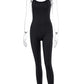 Solid Bodycon Strap Jumpsuit
