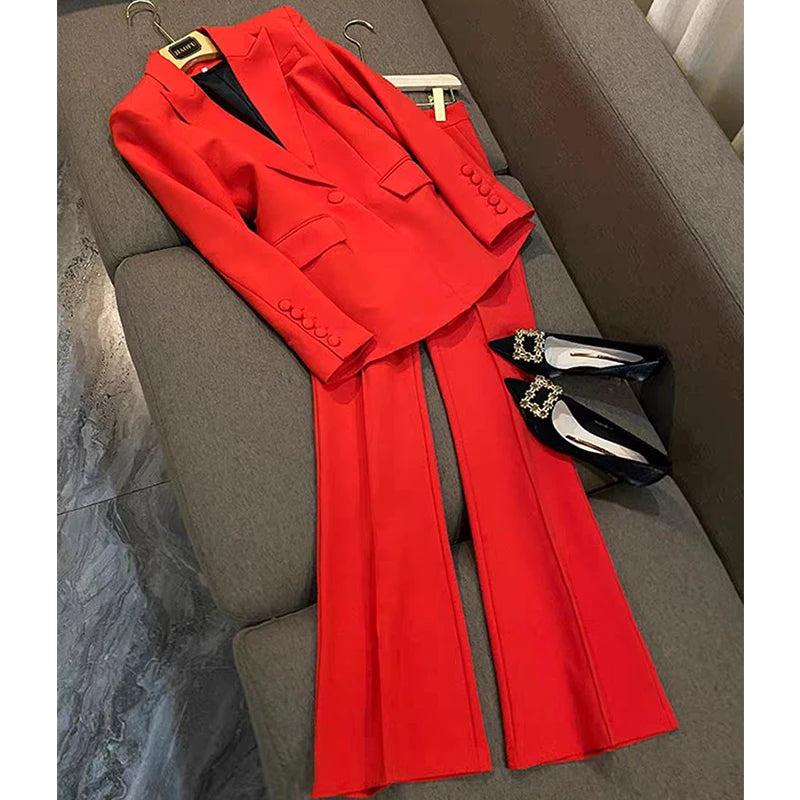 Blazer Pantsuits Two Piece Set