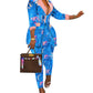 Set Long Sleeve Tunic High Waist Blazer Pants Suit
