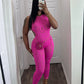 Summer Women Jumpsuit Sexy Hollow Out Half Backless