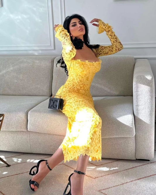 Yellow Lace Dress